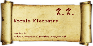 Kocsis Kleopátra névjegykártya